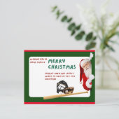 Baseball frohe Weihnachten mit dem Weihnachtsmann Postkarte (Stehend Vorderseite)