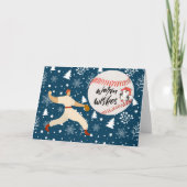 Baseball Frohe Weihnachten mit Spieler und Ball Karte (Vorderseite)