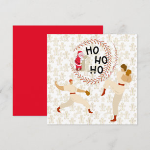 Baseball Frohe Weihnachten Spieler und Weihnachtsm Karte