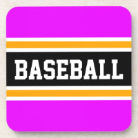 BASEBALL Fun Athletic Pink Yellow Black Stripes