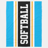 BASEBALL Fun Azure Blue Black Athletic Streifen Fleecedecke (Vorderseite)