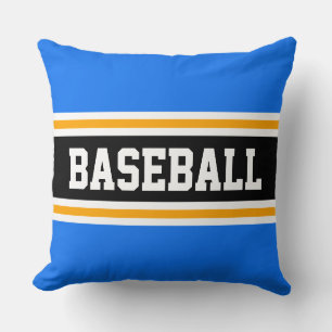 BASEBALL Fun Bright Blue Black Athletic Streifen Kissen