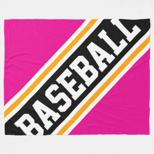 BASEBALL Fun Cool Candy Pink Black Racing Streifen Fleecedecke