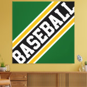 BASEBALL Fun Dynamic Green Black Yellow Stripes Leinwanddruck (Insitu (Wohnzimmer))