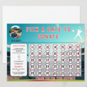 Baseball Fundraiser Calendar Template Einladung (Vorne/Hinten)