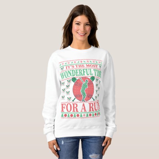  BASEBALL FUNNY CHRISTMAS QUOTEN UGLY SWEATER SWEATSHIRT (Vorne ganz)