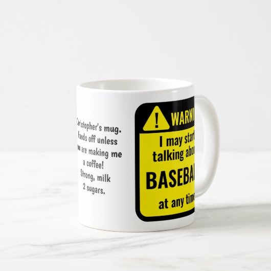 Baseball Funny Personalized Kaffeetasse (VorderseiteRechts)