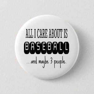 Baseball Funny Sarcastic Trendy Button