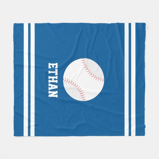 Baseball für Personalisierte Kinder Fleecedecke (Vorderseite (Horizontal))