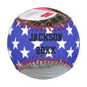 Baseball für persönliches Foto mit Name und Jahr (Rückseite)