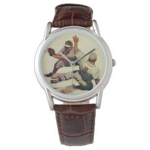 Baseball für Vintage Sportarten, Spieler, der in Z Armbanduhr