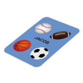 Baseball, Fußball, Fußball und Basketball Magnet (Linke Seite)