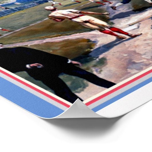 Baseball Game 1800er Louis Prang & Co. Kunstkopie Poster (Ecke)