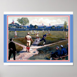 Baseball Game 1800er Louis Prang & Co. Kunstkopie Poster