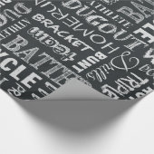 Baseball Game Chalkboard Worte und Begriffe Geschenkpapier (Ecke)