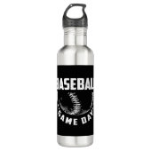 Baseball Game Day Edelstahlflasche (Vorderseite)