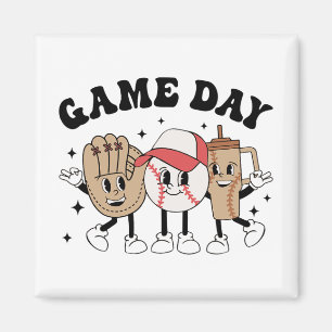 Baseball Game Day Vintag Mütter Tag Frauen Männer Magnet
