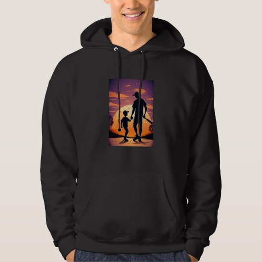 Baseball Game Fans Father and Son Playing Baseball Hoodie (Vorderseite)