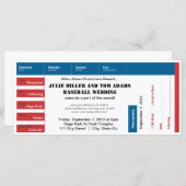 Baseball Game Ticket Wedding Einladung (Vorne/Hinten)
