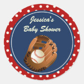 Baseball-Gastgeschenk-Stickers Runder Aufkleber (Vorderseite)