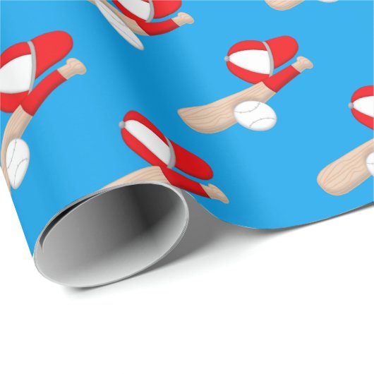 Baseball Gear Geschenkpapier (Rolleneckpunkt)