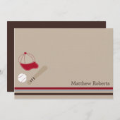 Baseball Gears Flat Danke, Mitteilungskarten (Vorne/Hinten)