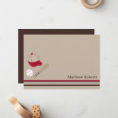 Baseball Gears Flat Danke, Mitteilungskarten (Vorderseite/Rückseite Beispiel)