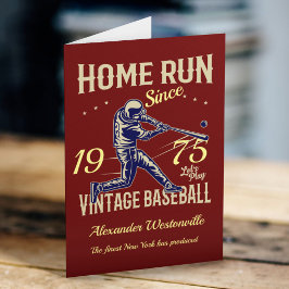 Baseball geben Sie Ihren Namen Jahr dunkler roter  Karte