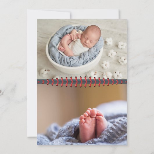 Baseball-Geburtsankündigung (Rückseite)