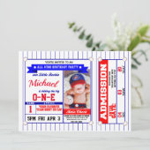 Baseball Geburtstag - 12x18 - Babys erster Geburts Einladung (Stehend Vorderseite)