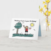 Baseball Geburtstag bis Junge Außenwelt Strichmänn Karte (Gelbe Blume)