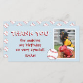 Baseball Geburtstag Danke, dass Sie Fotokarte Dankeskarte (Vorne/Hinten)
