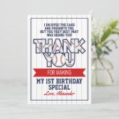 Baseball Geburtstag Dankeschön Karte (Stehend Vorderseite)