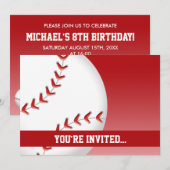 Baseball-Geburtstag Einladung (Vorne/Hinten)