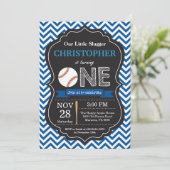 Baseball Geburtstag Einladung 1. Geburtstag Party (Stehend Vorderseite)