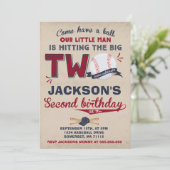 Baseball Geburtstag Einladung Baseball 2. Geburtst (Stehend Vorderseite)