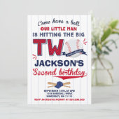 Baseball Geburtstag Einladung Baseball 2. Geburtst (Stehend Vorderseite)