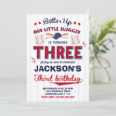 Baseball Geburtstag Einladung Baseball 3. Geburtst (Stehend Vorderseite)