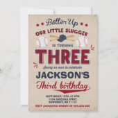 Baseball Geburtstag Einladung Baseball 3. Geburtst (Vorderseite)