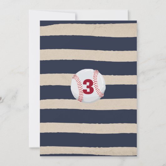 Baseball Geburtstag Einladung Baseball 3. Geburtst (Rückseite)