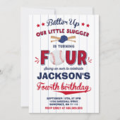 Baseball Geburtstag Einladung Baseball 4. Geburtst (Vorderseite)