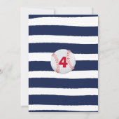 Baseball Geburtstag Einladung Baseball 4. Geburtst (Rückseite)