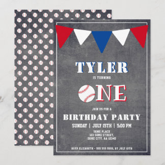 Baseball Geburtstag Einladung Boy 1. Geburtstag