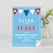 Baseball Geburtstag Einladung Junge 3. Geburtstag (Stehend Vorderseite)