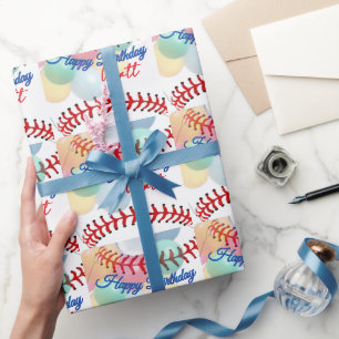 Baseball-Geburtstag Geschenkpapier