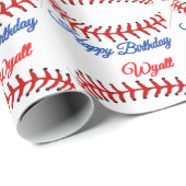Baseball-Geburtstag Geschenkpapier (Rolleneckpunkt)
