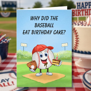 Baseball Geburtstag Humor Torte Stück Grand Slam S Karte