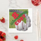 Baseball-Geburtstag - kundenspezifische Serviette (Beispiel)