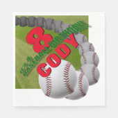 Baseball-Geburtstag - kundenspezifische Serviette (Vorderseite)
