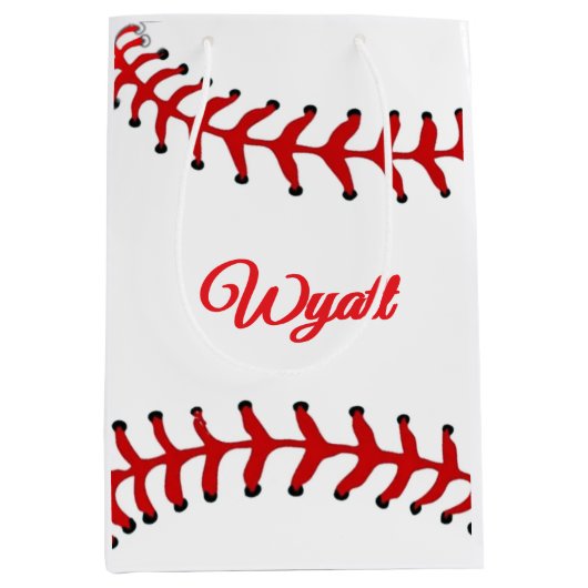Baseball-Geburtstag Mittlere Geschenktüte (Vorderseite)